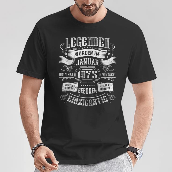 49Th Birthday Legends Were Born In January 1975 T-Shirt Lustige Geschenke