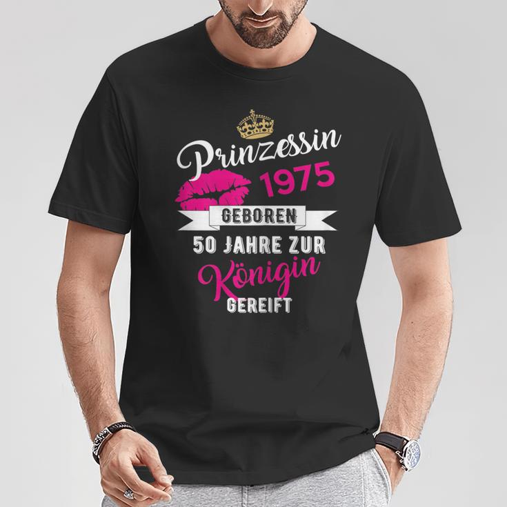 50Th Birthday Woman 1975 Princess 50 Years T-Shirt Lustige Geschenke