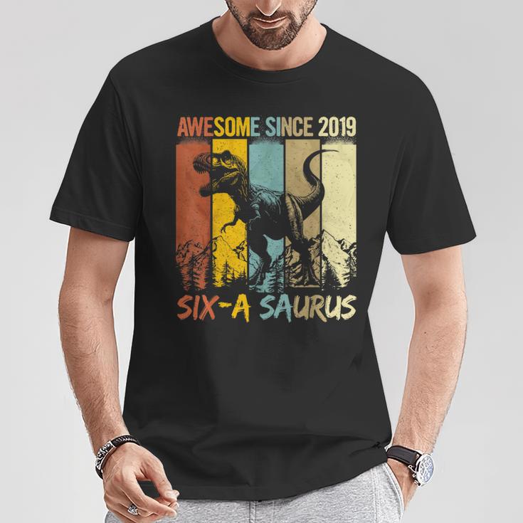6 Year Old Dinosaur 6Th BirthdayRex Dino Six A Saurus T-Shirt Funny Gifts