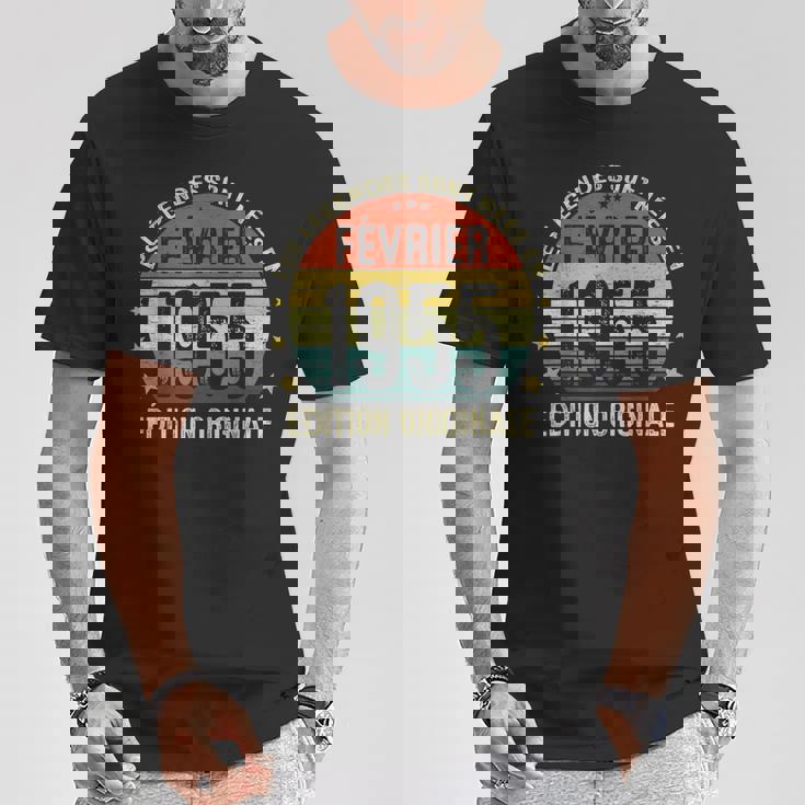 70 Ans Cadeau Homme Les Legendes Sont Nées En Février 1955 T-Shirt Cadeaux drôles