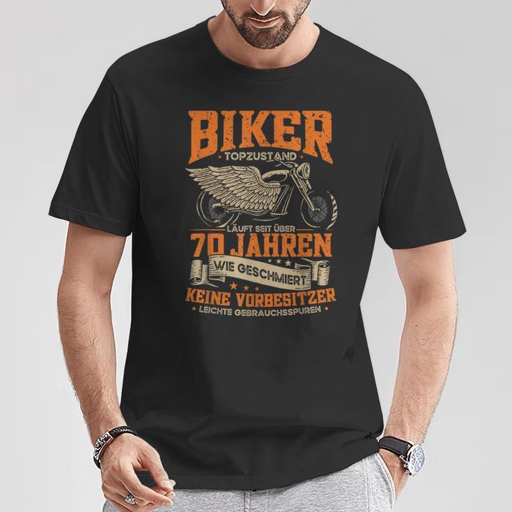 70Th Birthday Man Motorcycle Biker 70 Years Biker T-Shirt Lustige Geschenke