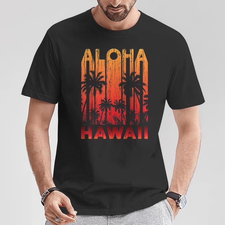 Aloha Hawaii Palm Trees Paradise Beach Holiday Summer T-Shirt Lustige Geschenke