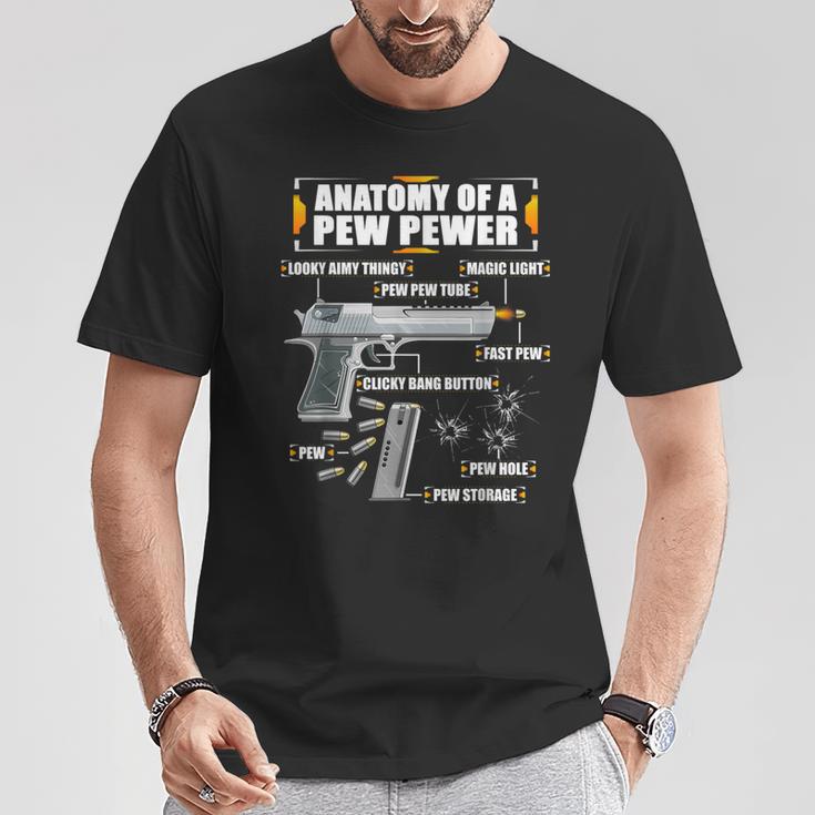 Anatomy Of A Pew Pewer Pistol 9 Mm Sports Shooting T-Shirt Lustige Geschenke