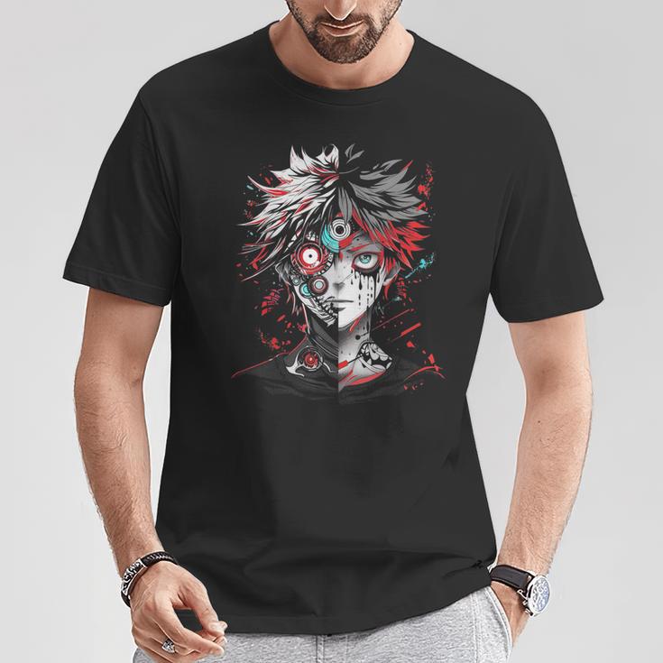 Anime Manga Motif Red Eyes Illustration Anime T-Shirt Lustige Geschenke