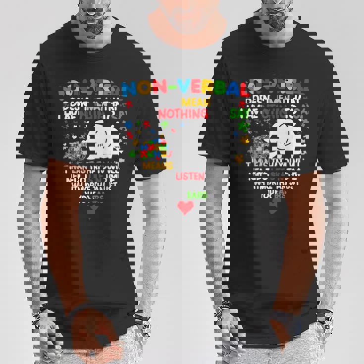 Autism Elephant Non-Verbal Doesn't Mean That I Have Nothing T-Shirt Unique Gifts