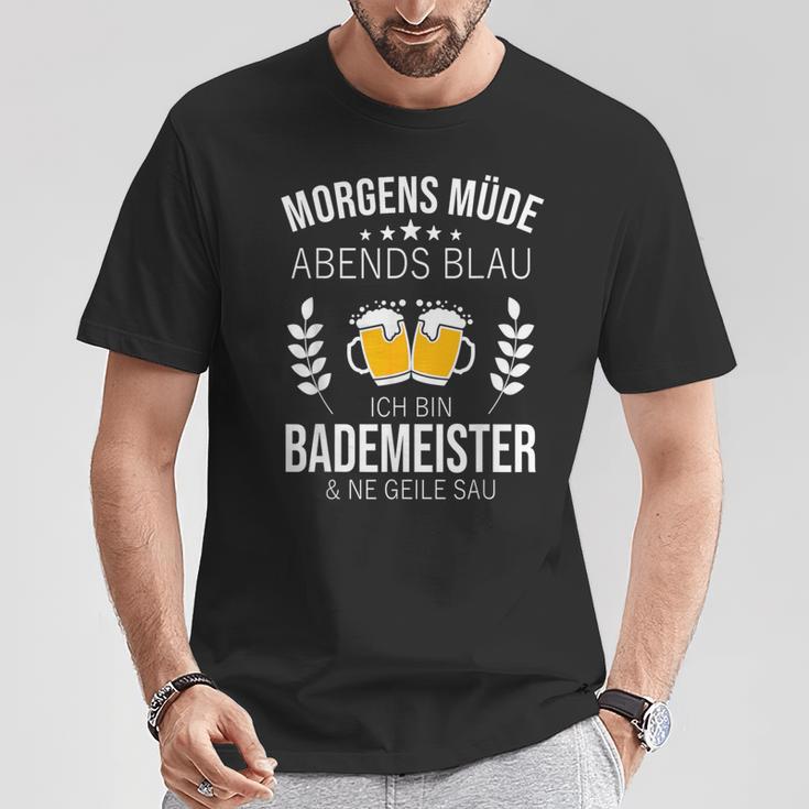 Bademeister Idea Swimming Pool Beer Sayings S T-Shirt Lustige Geschenke