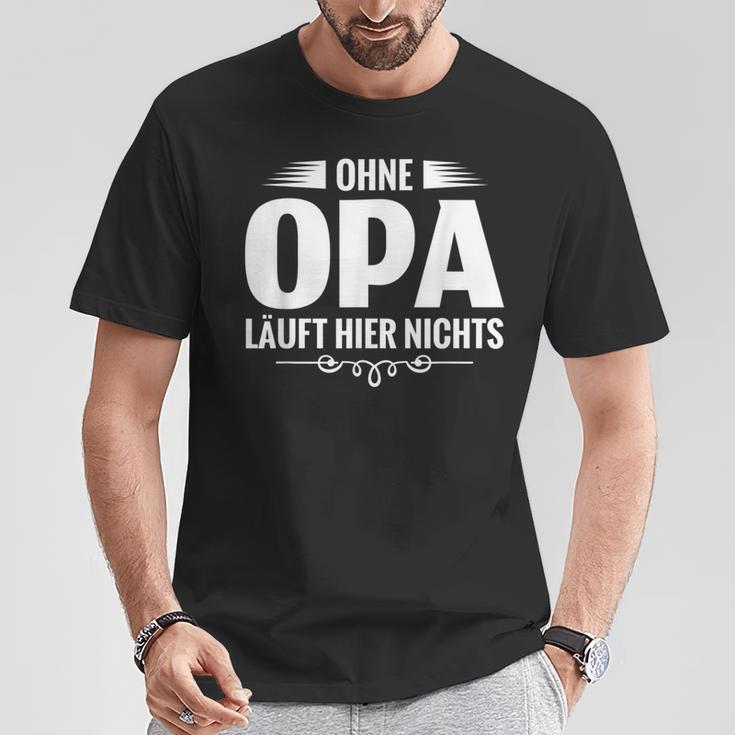 Bester Opa Der Welt Ohne Opa Laufhier Nicht T-Shirt Lustige Geschenke