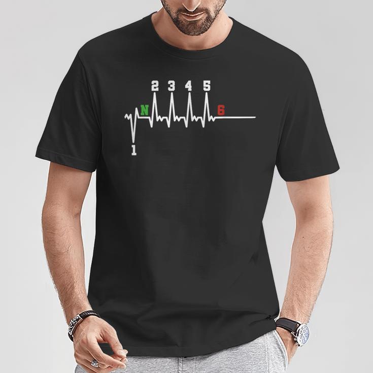 Biker Saying Motorcycle 1N23456 Ecg Heartbeat Motorcycle Biker T-Shirt Lustige Geschenke