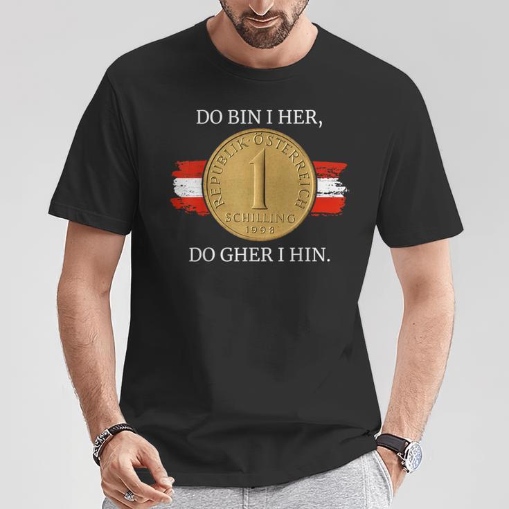 Do Bin I Her Austria Schilling Austrian Flag T-Shirt Lustige Geschenke