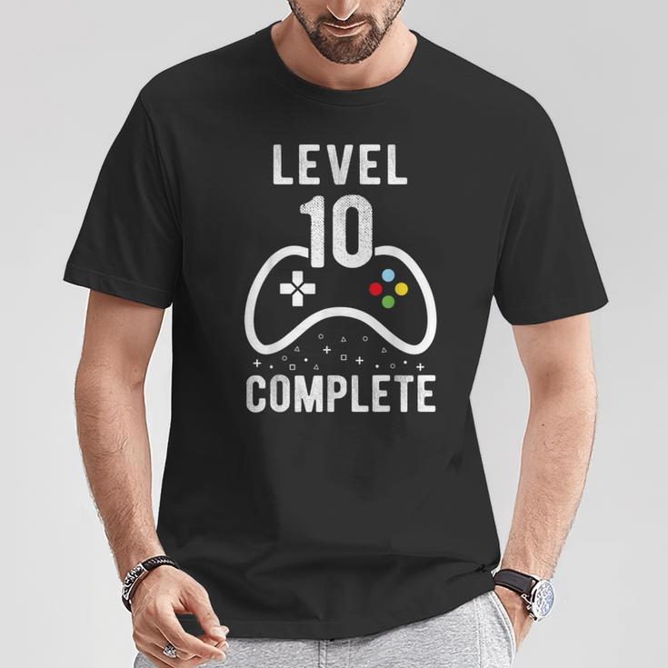 Birthday Boy 10 Years Gamer Level 10 Complete T-Shirt Lustige Geschenke