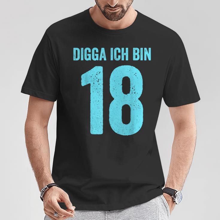 Blue Digga Ich Bin 18 Jahre Junge 18Th Birthday T-Shirt Lustige Geschenke