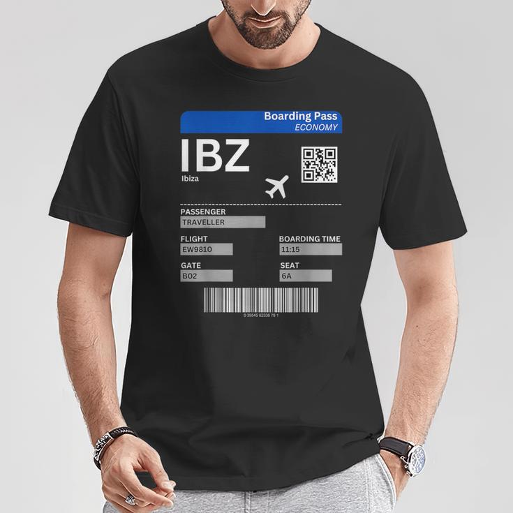 Boarding Pass Ibiza Ibz Flight Ticket Ibiza T-Shirt Lustige Geschenke