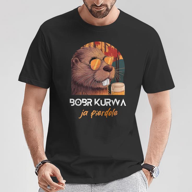 Bober Kurwa Polish Beaver Meme Bobr Ja Pierdole T-Shirt Lustige Geschenke