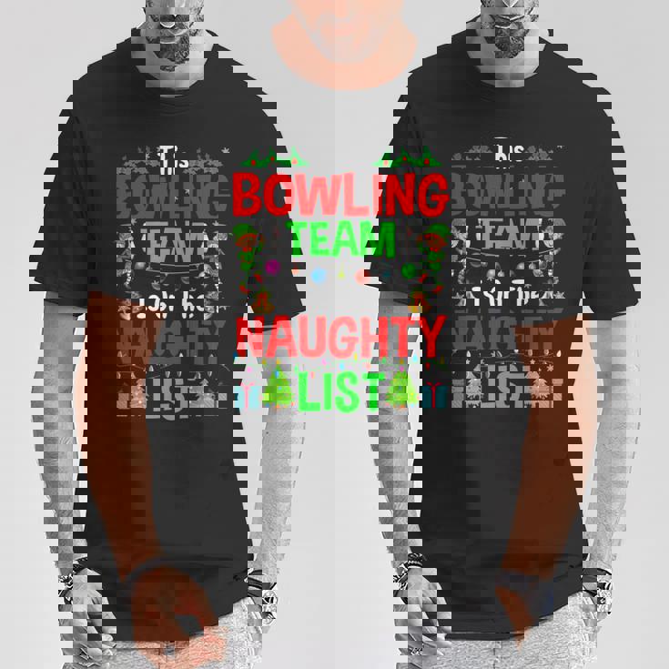This Bowling Team On Naughty List Cute Christmas Elf T-Shirt Unique Gifts