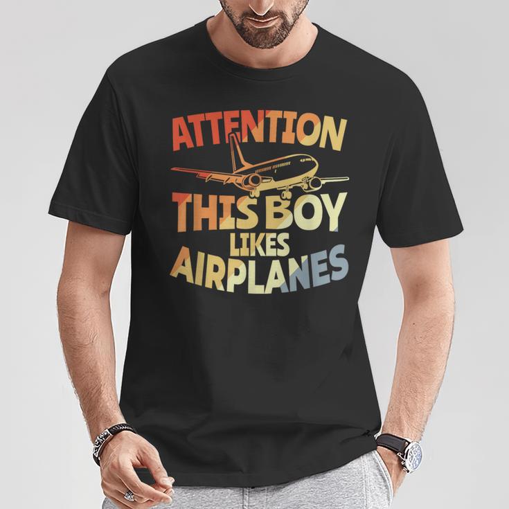 This Boy Likes Planes Aviation Boys T-Shirt Lustige Geschenke