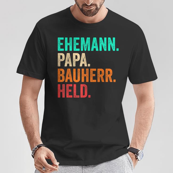 Builder Dad Husband Father's Day House Building Builder T-Shirt Lustige Geschenke