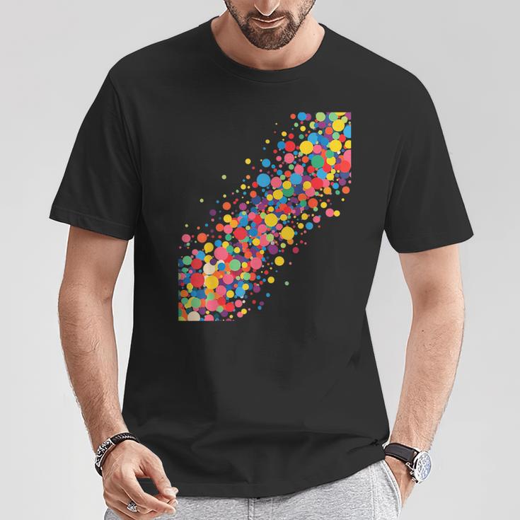 Buntes Kreisförmiges Kaskadenkunst Abstrakt T-Shirt Lustige Geschenke