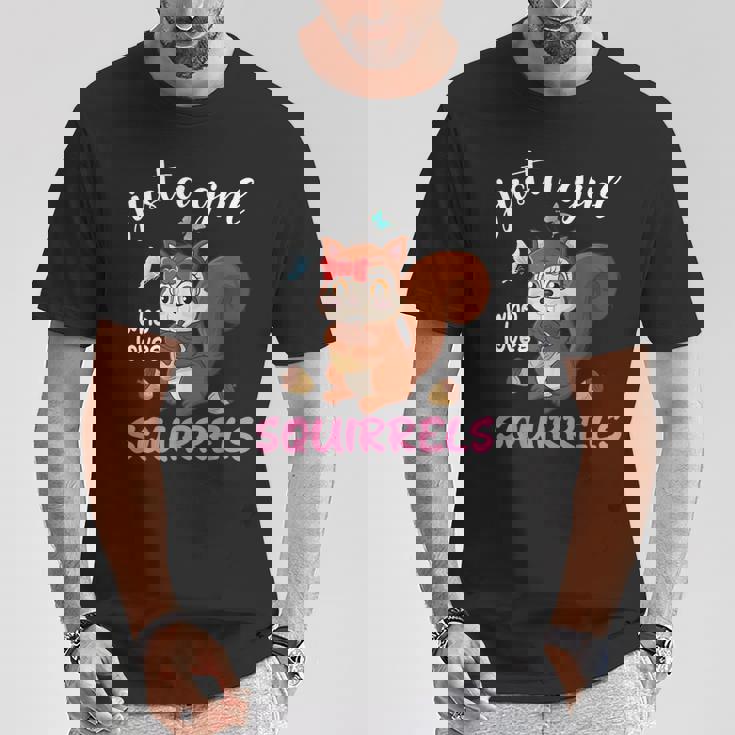 Camisa De Ardilla Para Niñas Just A Girl Who Loves Squirrels Camiseta unisex Regalos divertidos