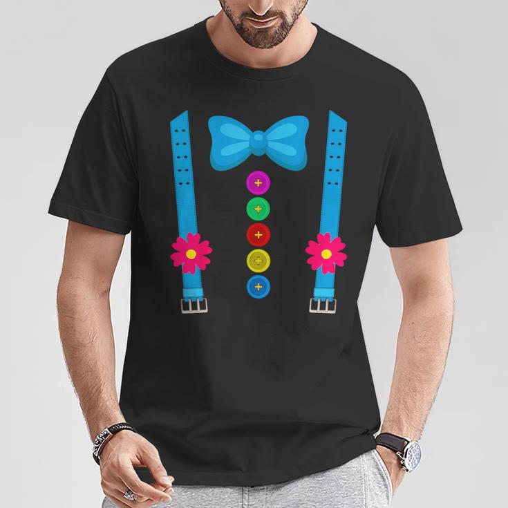 Carnival Costume Clown Fancy Dress Costume With Braces Bow Tie T-Shirt Lustige Geschenke