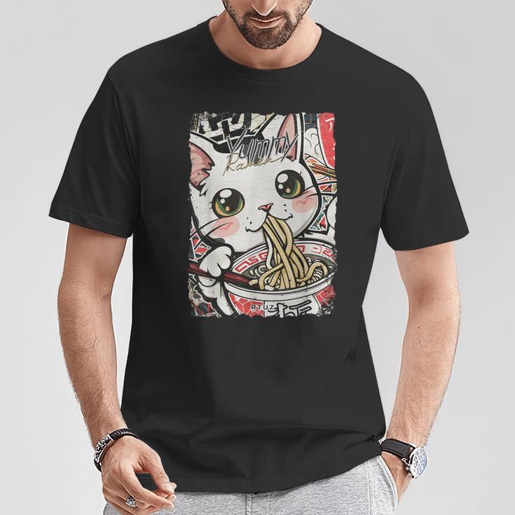 Cat Ramen Noodle Japanese Anime Manga Ramen Kawaii Cat T-Shirt Lustige Geschenke