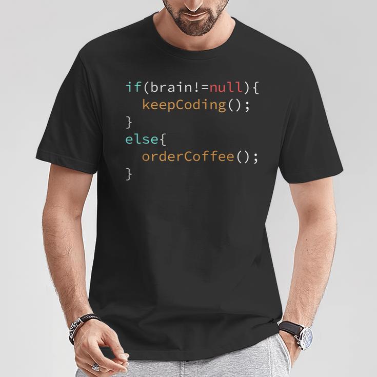 Coffee Software Developer Programmer Coder Coffee Drinker T-Shirt Lustige Geschenke