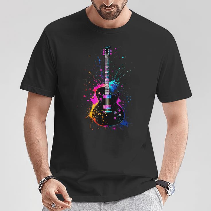Colorful Guitarist Guitar Music Lover T-Shirt Funny Gifts