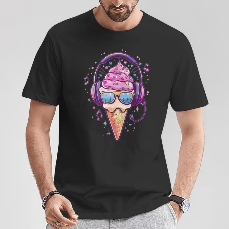 Cool Ice Cream With Sunglasses I Ice Cream T-Shirt Lustige Geschenke