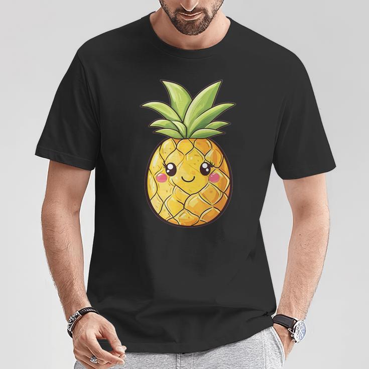 Cute Pineapple Face Kawaii Style T-Shirt Lustige Geschenke