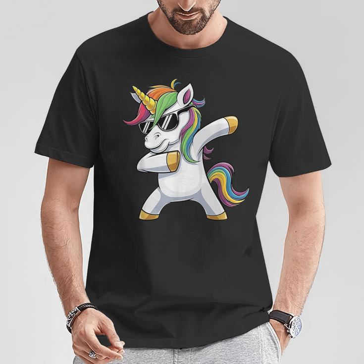 Dabbing Unicorn Costume Rainbow Colourful Carnival Fancy Dress T-Shirt Lustige Geschenke