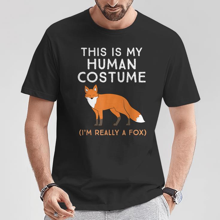 Das Ist Mein Menschen I'm Really A Fox T-Shirt Lustige Geschenke