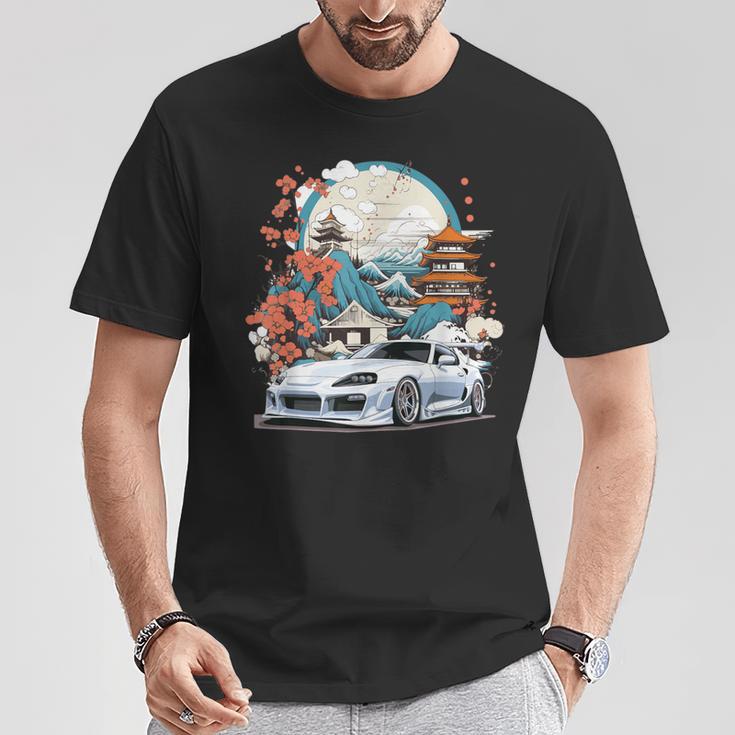De Regalo 2Jz Moderna Blanca Supra Jdm Entusiasta Del Coche Camiseta unisex Regalos divertidos