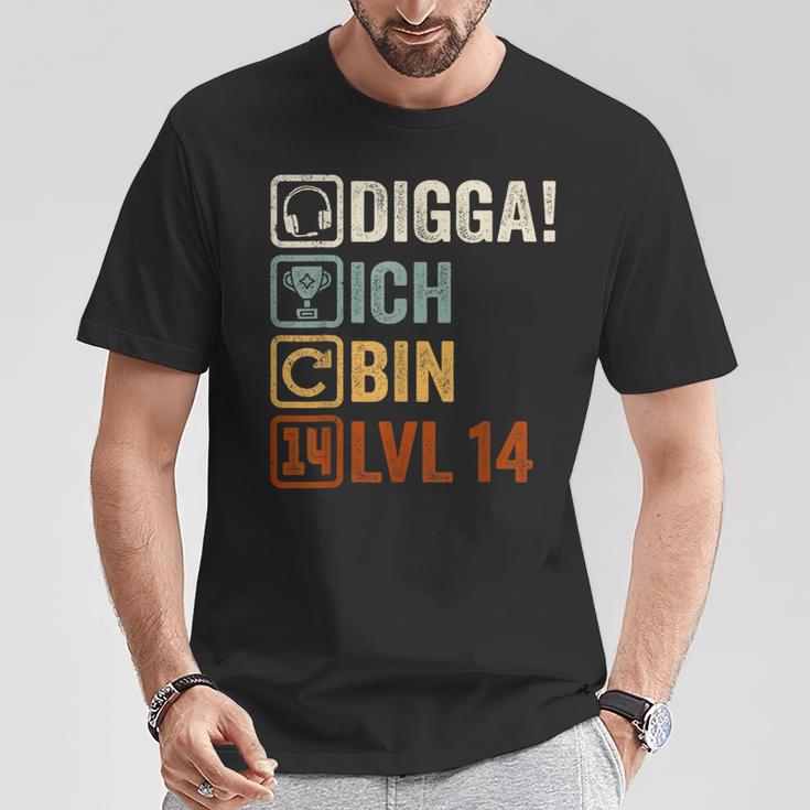 With Digga Ich Bin 14 Jahre Junge Geburtstag T-Shirt Lustige Geschenke