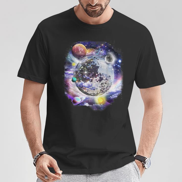 Disco Ball In Space Galaxy Club Retro T-Shirt Lustige Geschenke