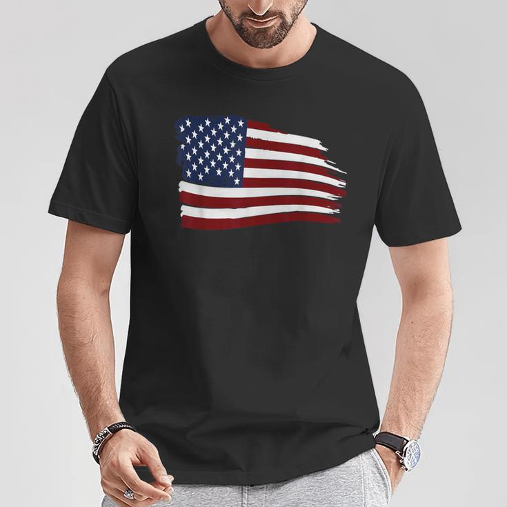 Distressed Us Usa Flag Stars And Stripes American T-Shirt Lustige Geschenke