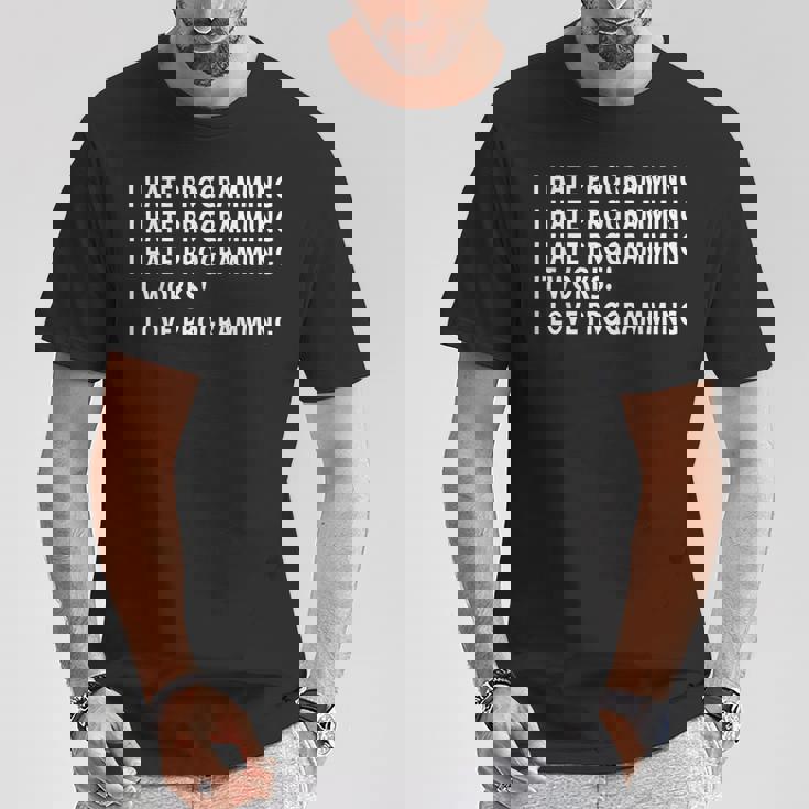 Divertido Odio Programar El Regalo De Codificación Para El Programador Camiseta unisex Regalos divertidos