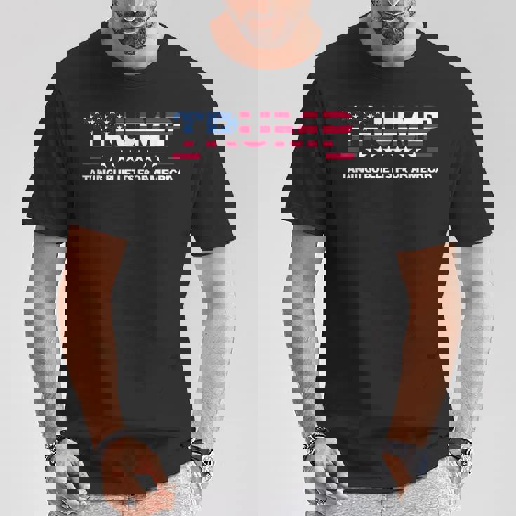Donald Trump 2024 Recibiendo Balas Por Estados Unidos En Las Elecciones Camiseta unisex Regalos divertidos