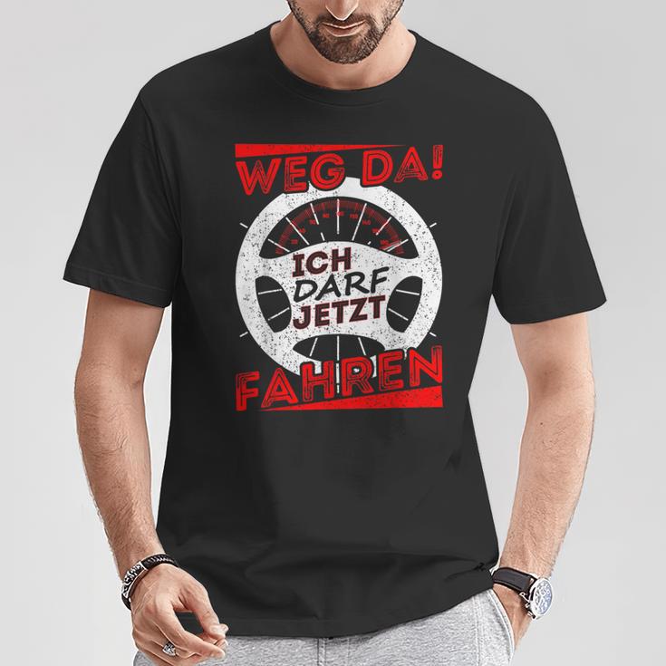 Driver Licence Testing Passed Weg Da Ich Darf Jetzt Fahren T-Shirt Lustige Geschenke