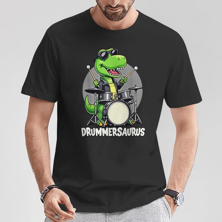 Drummer Boy Musician Drummersaurus Dinosaur T-Shirt Lustige Geschenke