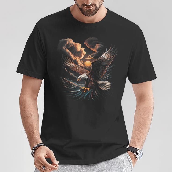 Eagle Bird Watching Wildlife American Pride Bald Eagle Usa T-Shirt Lustige Geschenke