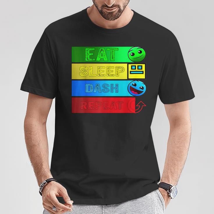 Eat Sleep Dash Repeatideo Game Geometryideo Gamer T-Shirt Lustige Geschenke