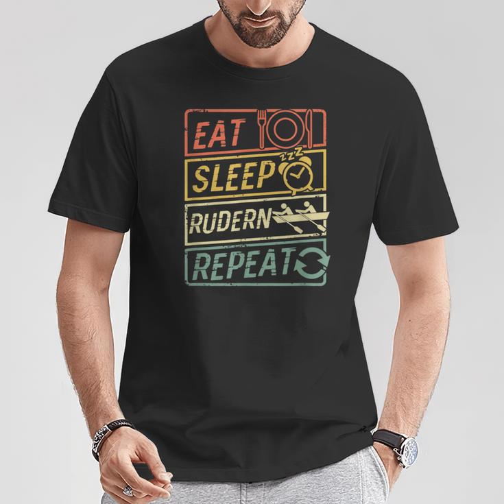 Eat Sleep Rowing Repeat Rowing T-Shirt Lustige Geschenke