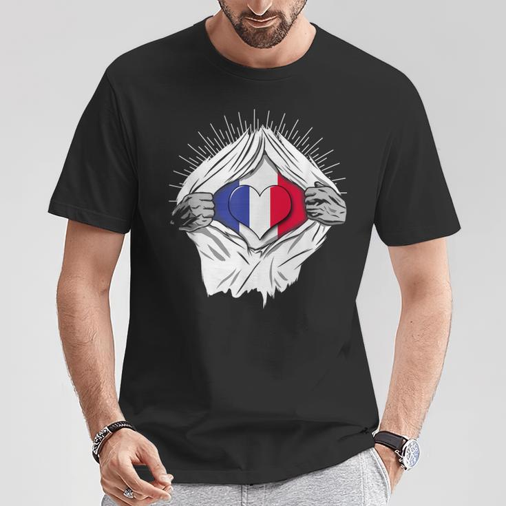 French Flag Home France T-Shirt Lustige Geschenke