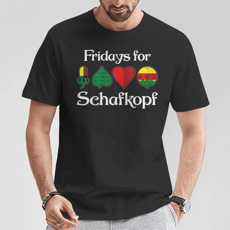 Fridays For Schafkopf Double Head T-Shirt Lustige Geschenke