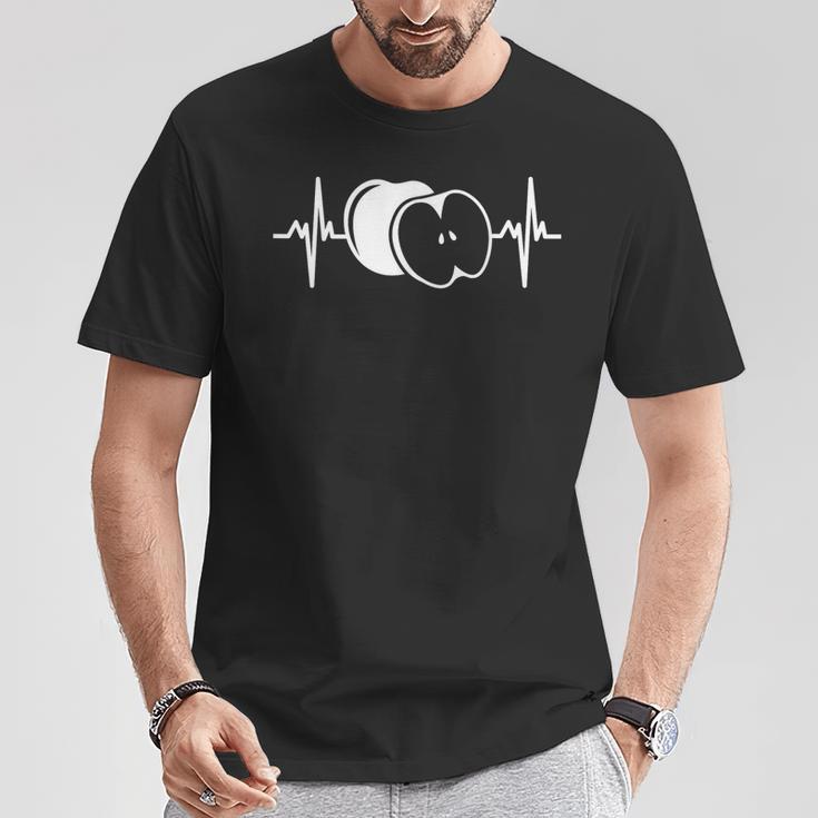 Heartbeat Ekg Apple Fruit Apple T-Shirt Lustige Geschenke