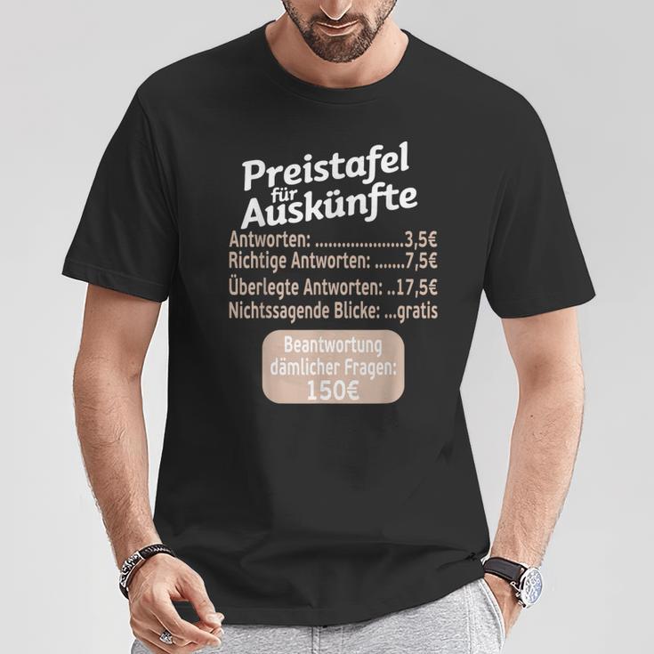 Sayings Cheeky Price Chart For Information Work T-Shirt Lustige Geschenke