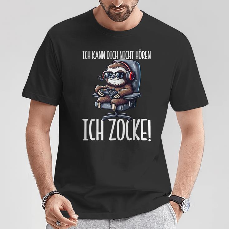 Gaming Ich Kann Dich Nicht Hören Ich Zocke Faultier T-Shirt Lustige Geschenke