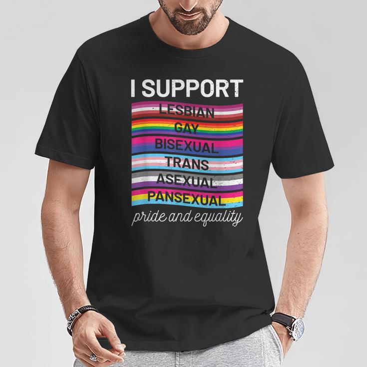 Gay Pride Lgbt Support Trans Pan Lesbian Bi Equality T-Shirt Lustige Geschenke