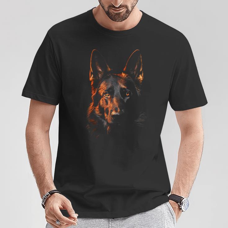 German Shepherd Graphic Pet Illustration Dog German Shepherd T-Shirt Lustige Geschenke