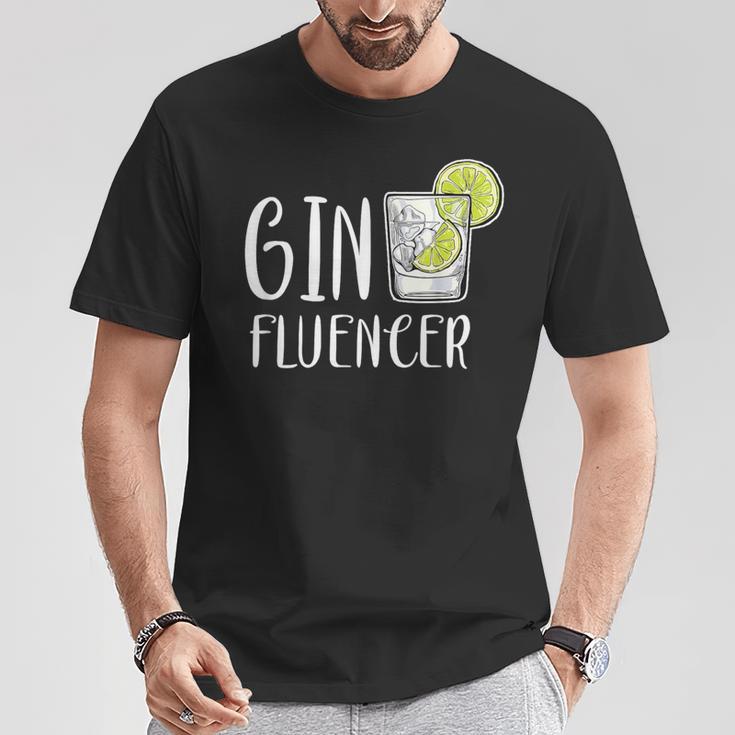 Ginfluencer Cocktail Gin Tonic Juniper Schnapps Alcohol T-Shirt Lustige Geschenke