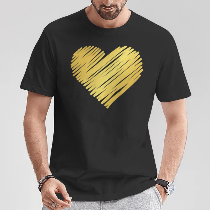 Golden Heart T-Shirt Lustige Geschenke